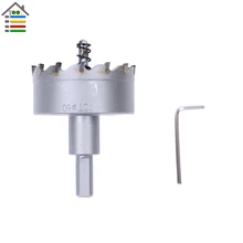 60mm Tungsten Carbide Alloy Carbide Tip TCT Step Center Drill Bit Hole Saw Set for Stainless Steel Metal Drilling Hardware Tools
