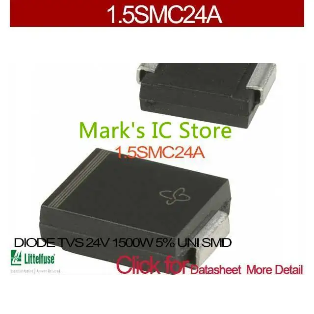 1.5SMC24A DIODE TVS 24V 1500W 5% UNI SMD 1.5SMC24 1.5S 1.5SMC 1.5SM 1 ...