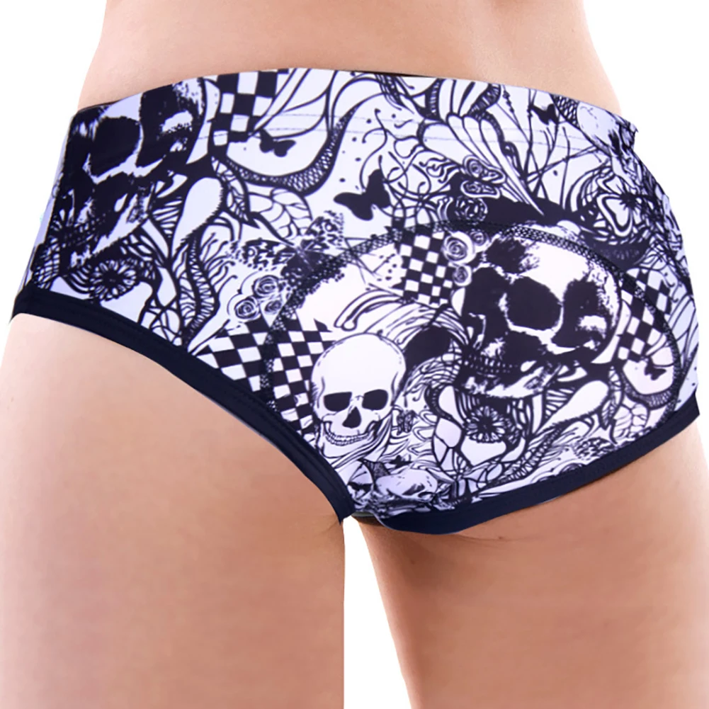 Skull Style Breathable Shock Absorption Bike Riding Cycling Underwear Cycling Underpants For Women