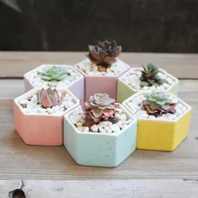 

Mini Candy color small flower pots ceramic Macarons diamond rainbow flower pots