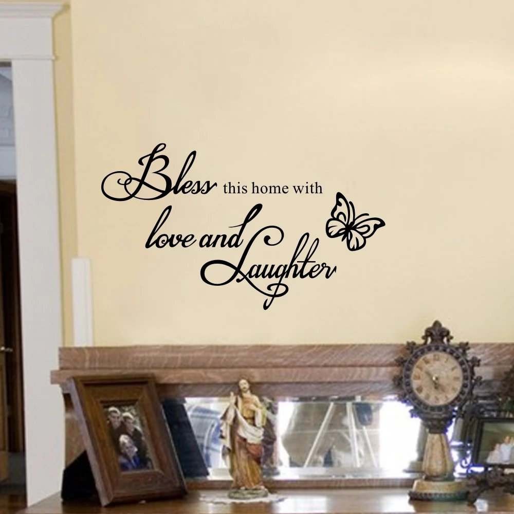 Decoracion Para El Hogar Bendiga Este Hogar Con Amor Y Risa Vinilo