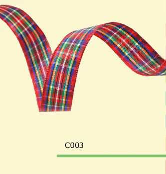 

100yards/roll 1 Inch(25mm)Polyester Checked Ribbon Plaid Ribbon Spool