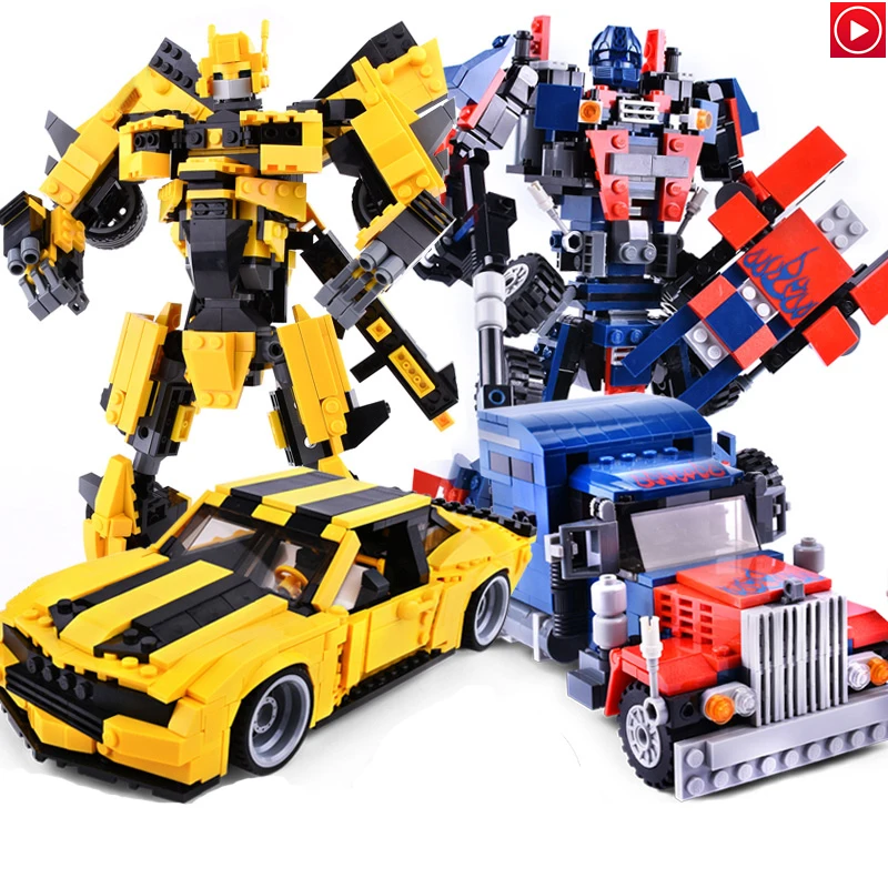 

KAZI Movie Lepins New KAZI 2 In 1 Transformation Series Robot Vehicle Sport car DIY Building Blocks Kit Toys Kids Best Gift