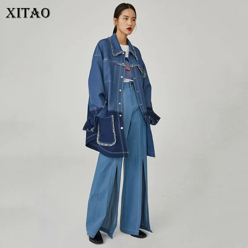 [Xitao] Европа Мода Новый Для женщин 2018 осень Однобортный отложной воротник длинный рукав одноцветное Цвет повседневная куртка LYH1055