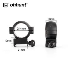 Ohhunt 2 шт. тактические 1 дюйм 25,4 мм прицела кольца Пикатинни Вивер рельс базовый уровень кольцо среднего размера подходит до 44 мм OBJ объектив