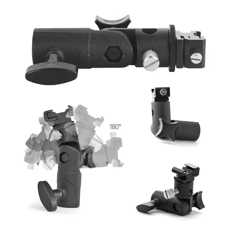 Camera Flash Speedlite Mount,Professional Swivel Light Stand Light Bracket Umbrella Bracket Mount Shoe Holder E Type For C anon