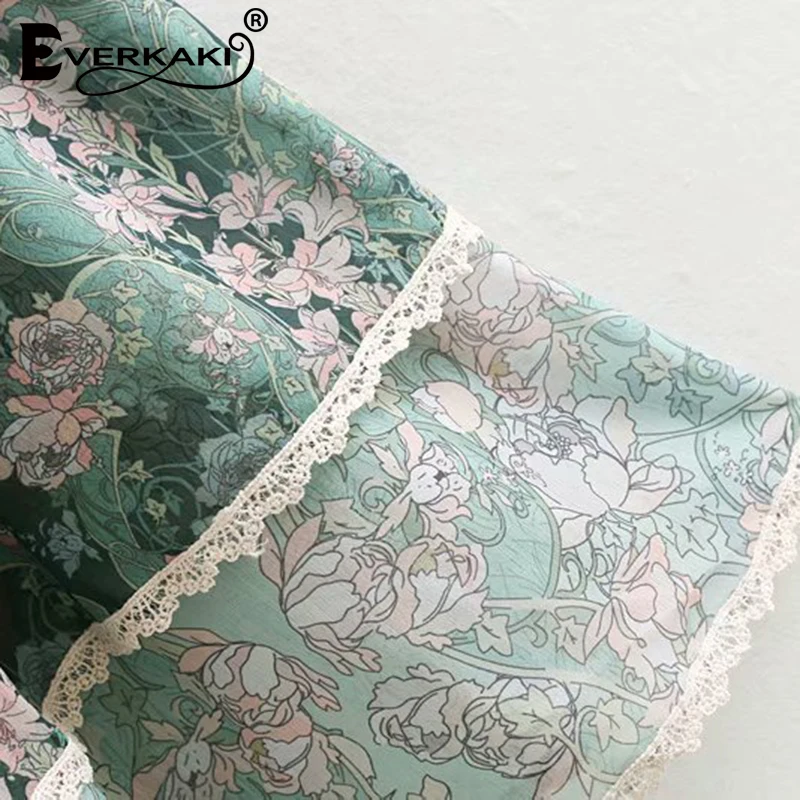 Everkaki Gypsy платье комбинация макси с принтом женское богемное кружевное лоскутное v