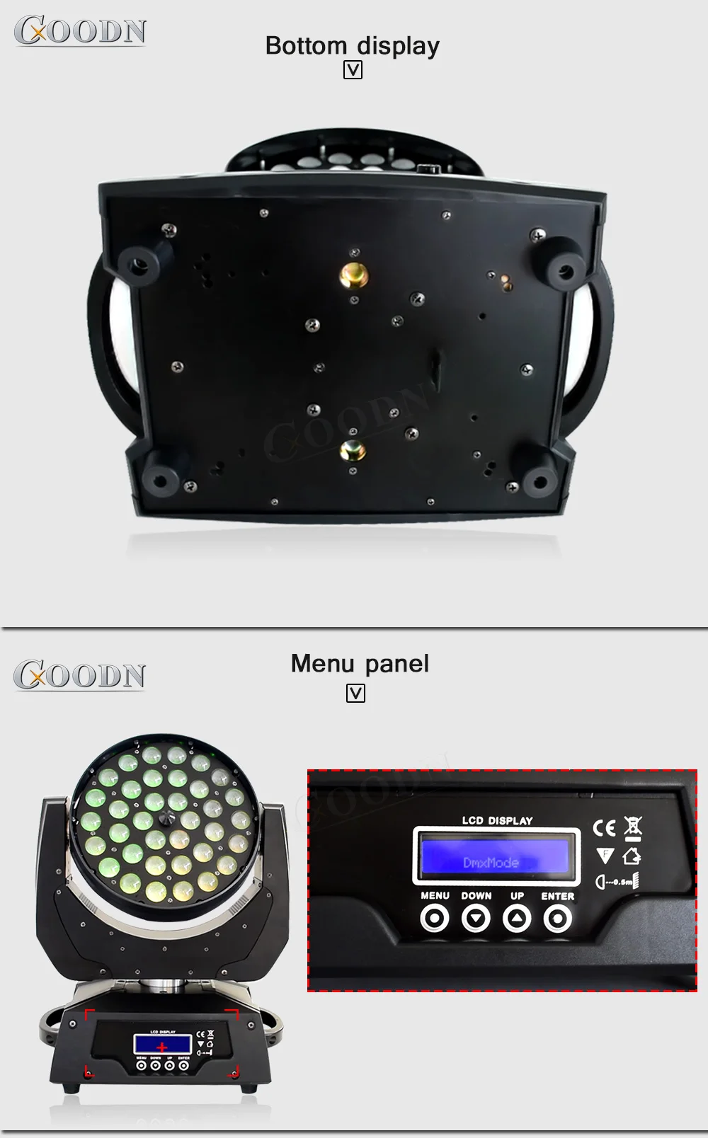 Светодиодный светильник с подвижной головкой и зумом, 36x12 Вт, RGBW, 4в1, лучевой светильник DMX для DJ