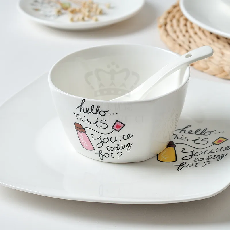 Dessert Plate Ceramic Dish Serving Dish Assiettes (8)