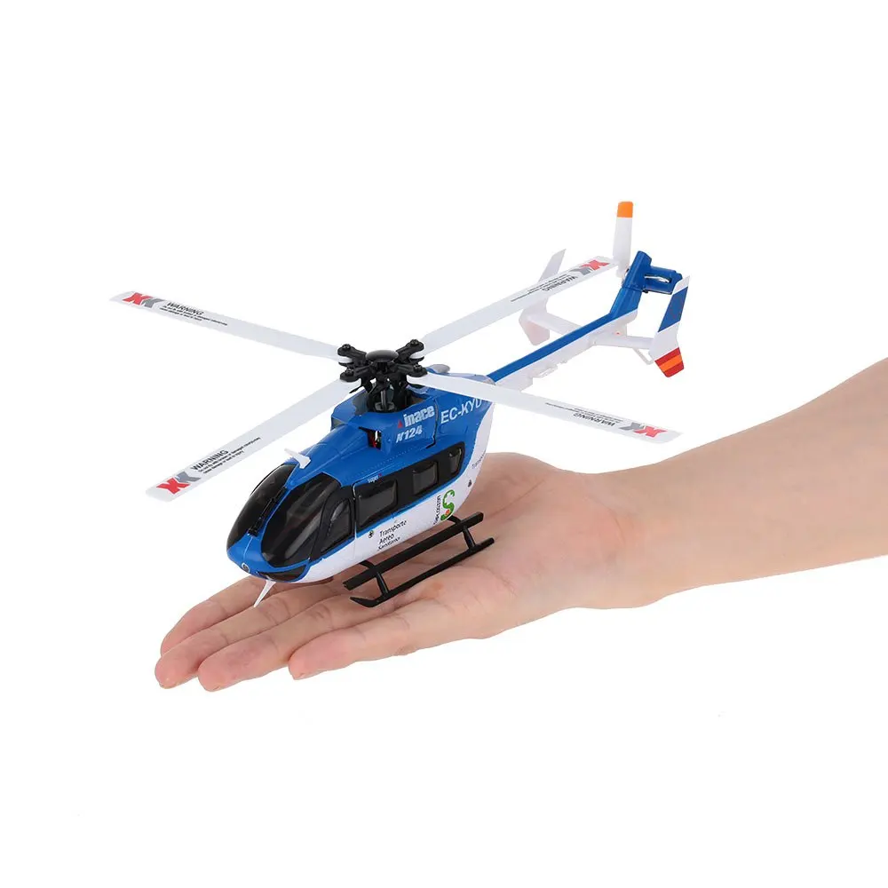 XK K124 EC145 6CH бесщеточный двигатель 3D 6G система RC вертолет совместим с FUTABA S-FHSS RTF VS Wltoys V977 - Цвет: Purplish Blue