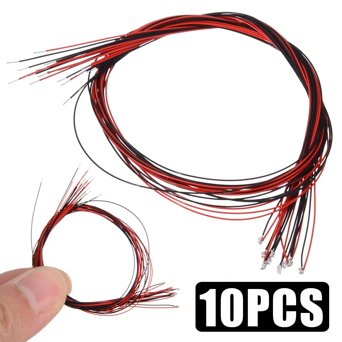 10pcs/set Durable Mayitr 0402 Pre-soldered Micro Litz Wired Leads Red SMD Led Lamp Model DIY 200mm Long 3V/12V High Compatiblity