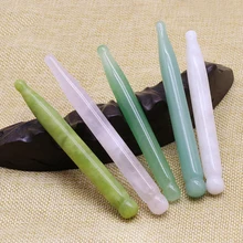 Ручной работы натуральный нефрит Gua Sha соскабливание лица массаж палочка для акупунктурной терапии палочка ТОЧКА Guasha Faical массаж лечение