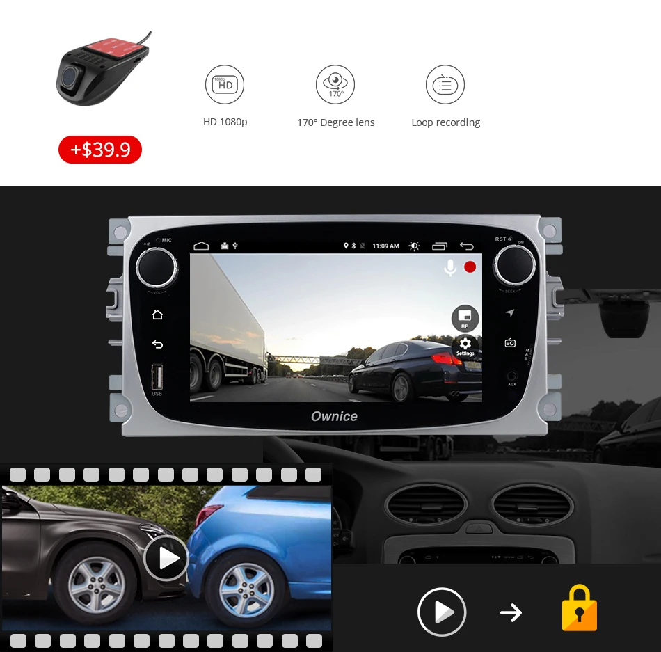 Sale Ownice K1 K2 Android 6.0 Octa Core  32G ROM Car DVD player GPS for Ford Mondeo S-Max Cmax Focus II GPS Radio Auto Navigation 37