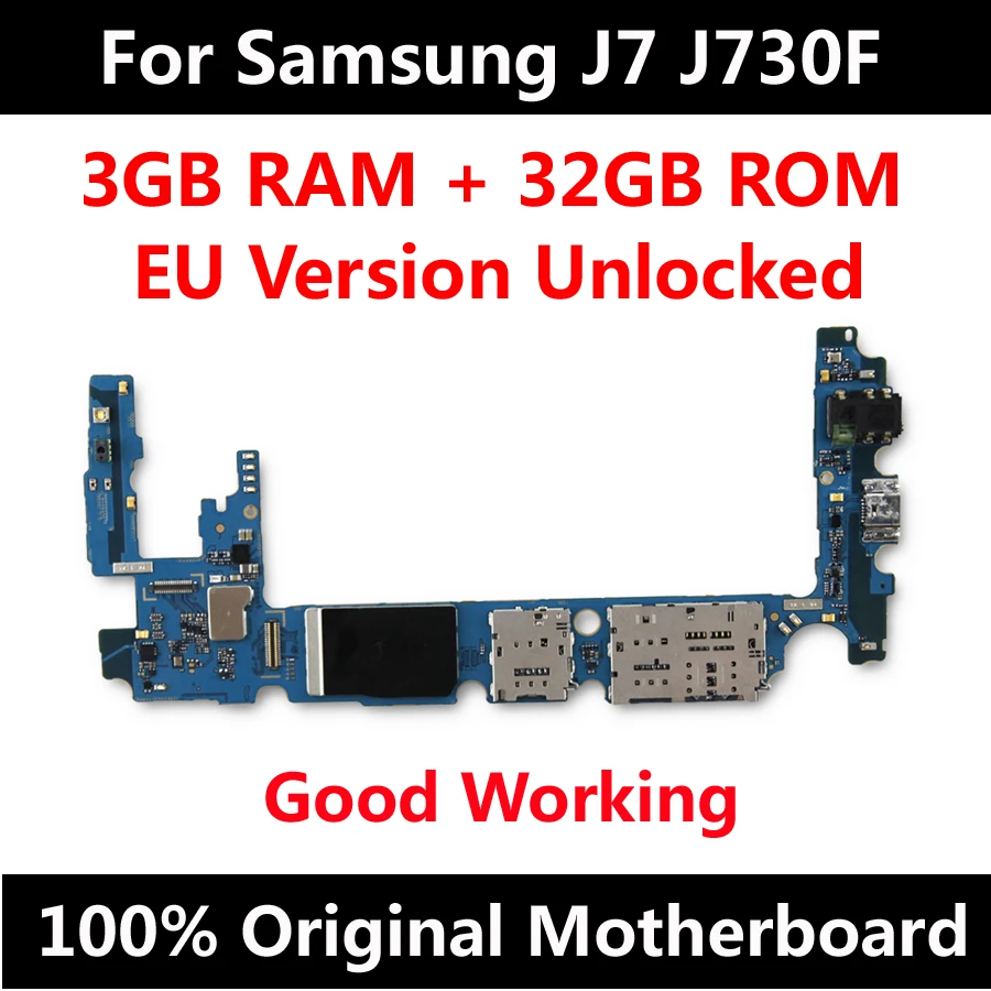 

For Samsung Galaxy J7 J730F J730G Original Motherboard Factory Unlock With Full Chips Android OS Logic Board Good Working