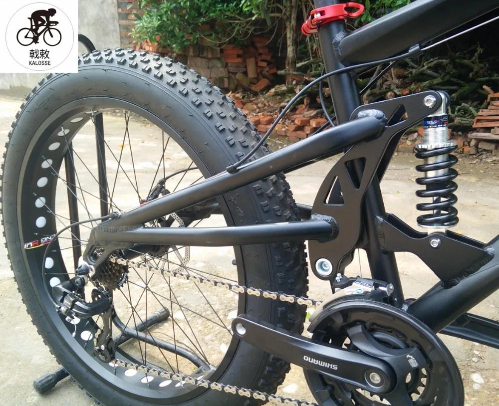 Discount Kalosse 165mm travel frame  Beach bikes  26*4.0 tires  24/27/30 speed   tyre dirt bike,17 inch Snow bikes 4