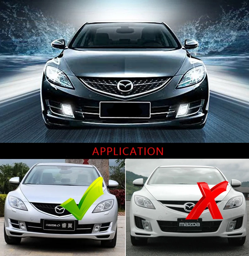 Дневной ходовой противотуманный светильник DRL для Mazda 6 2010-2013