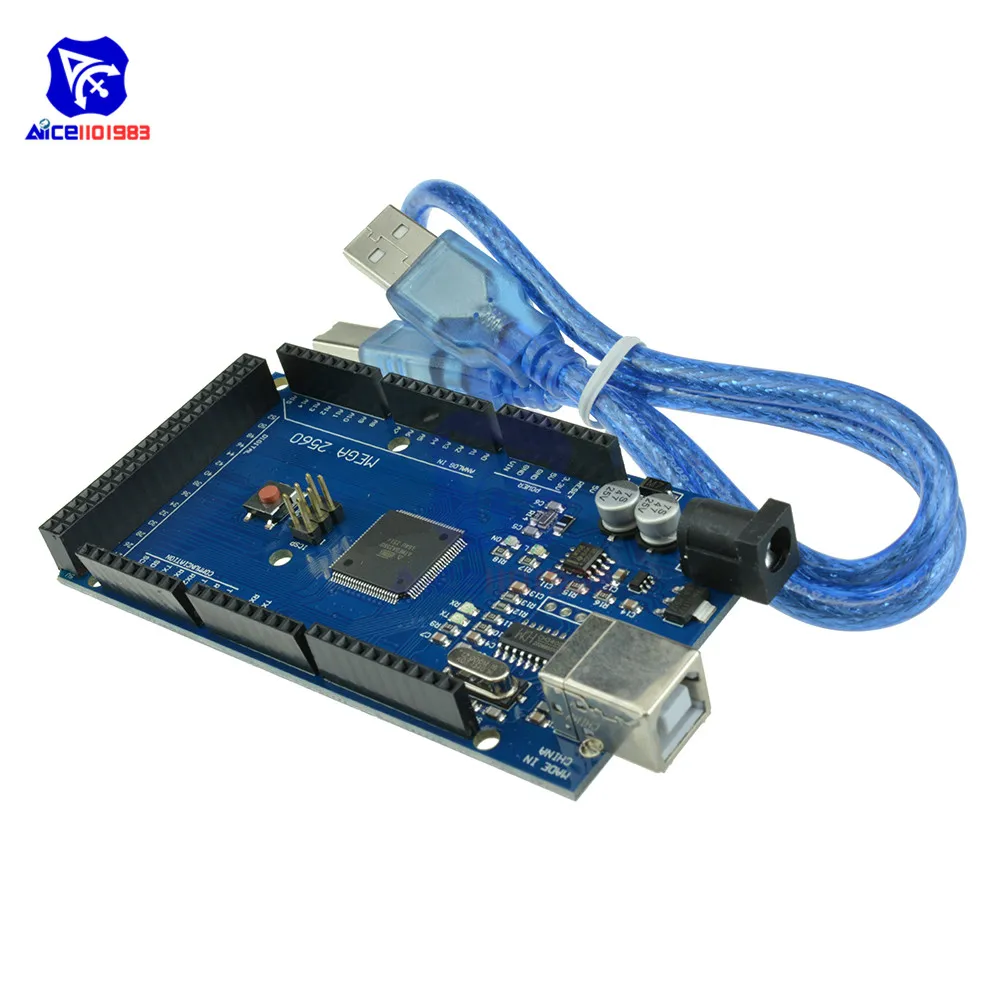 Мега 2560 R3 Mega2560 REV3 Atmega2560-16AU CH340G драйвер платы модуль 5V 16 МГц 256KB памяти с Тип usb B кабель для Arduino