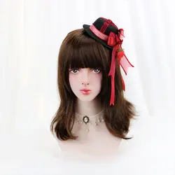 18 "длинные волнистые косплэй Лолита парик с Синтетические чёлки волос коричневый Ombre синтетические волосы Япония Harajuku парики на каждый