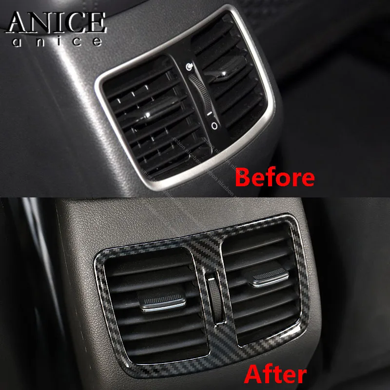 Углеродное волокно цвет подлокотник заднего сиденья Ac Vent рамка Крышка для hyundai Tucson