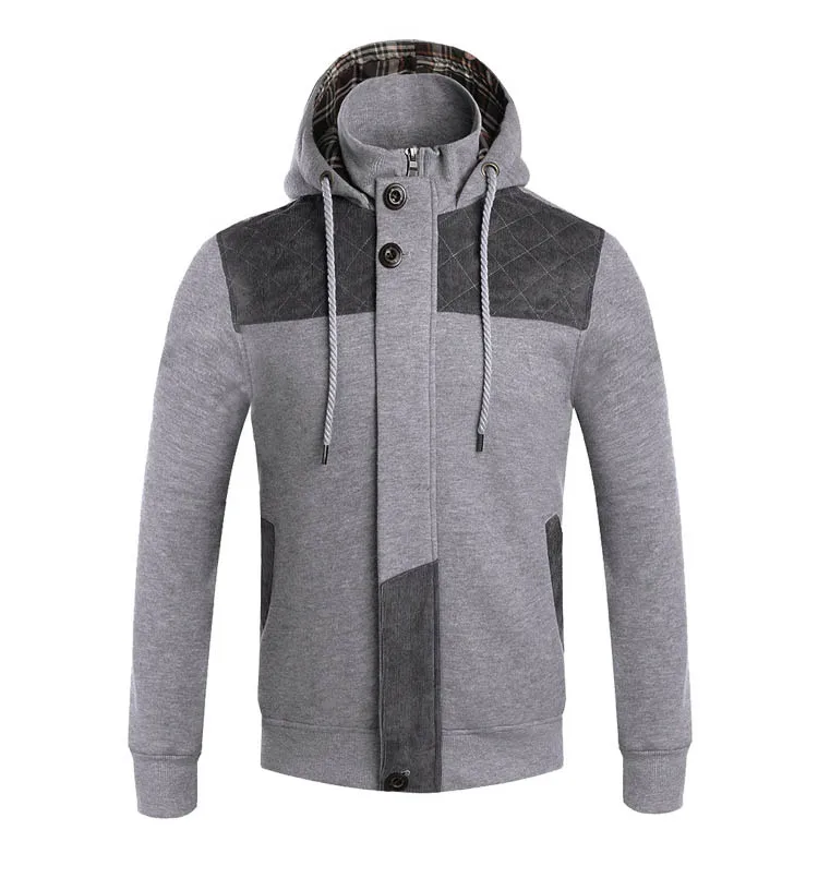 light gray Env Мужские Модные свитшоты мужские s Весна осень зима мужские флисовые толстовки на молнии пальто M-3XL размера плюс мужские куртки - Цвет: light gray