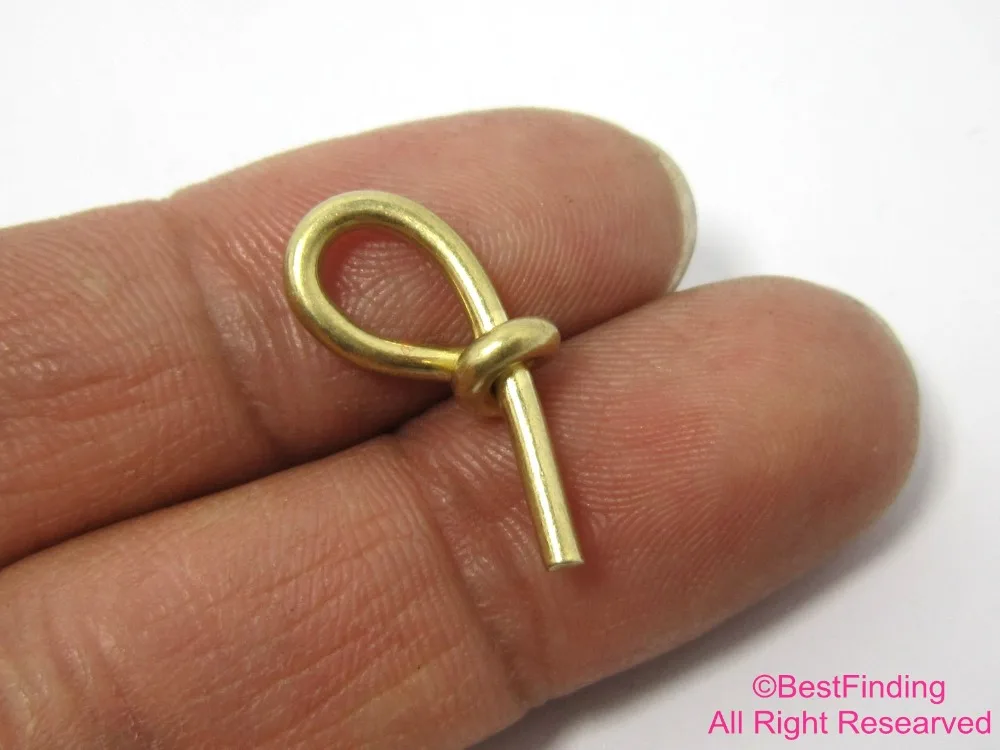 

Raw brass knot 9x22mm Raw brass wire knotting charm R186