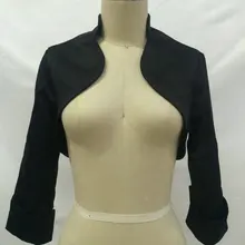 Новое поступление настоящая фотография Болеро свадебное атласное Болеро жакет из атласа с длинным рукавом Свадебный жакет