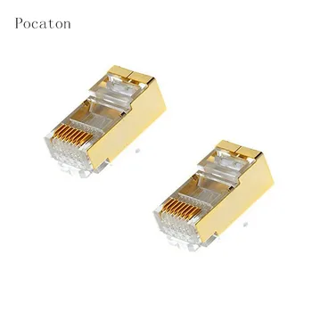 

Pocaton 20Pcs New Metal Shielded RJ45 RJ-45 8P8C Network CAT6 Modular Plug Connector