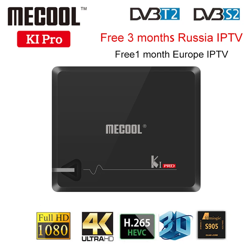 

Android TV Box MECOOL KI PRO DVB T2 S2 S905D Quad 4K Set Top Box Free 3 months Russia IPTV OR 1 months Europe IPTV Media player