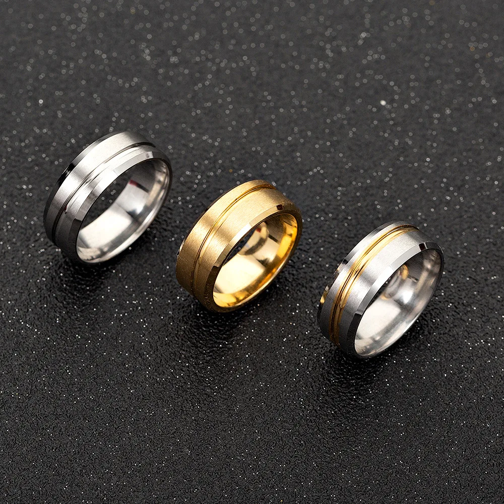 8MM Matt Surface Wedding Rings For Women Men Simple Couple Titanium Steel Bridegroom Ring Drop Shipping Anneau Anillo