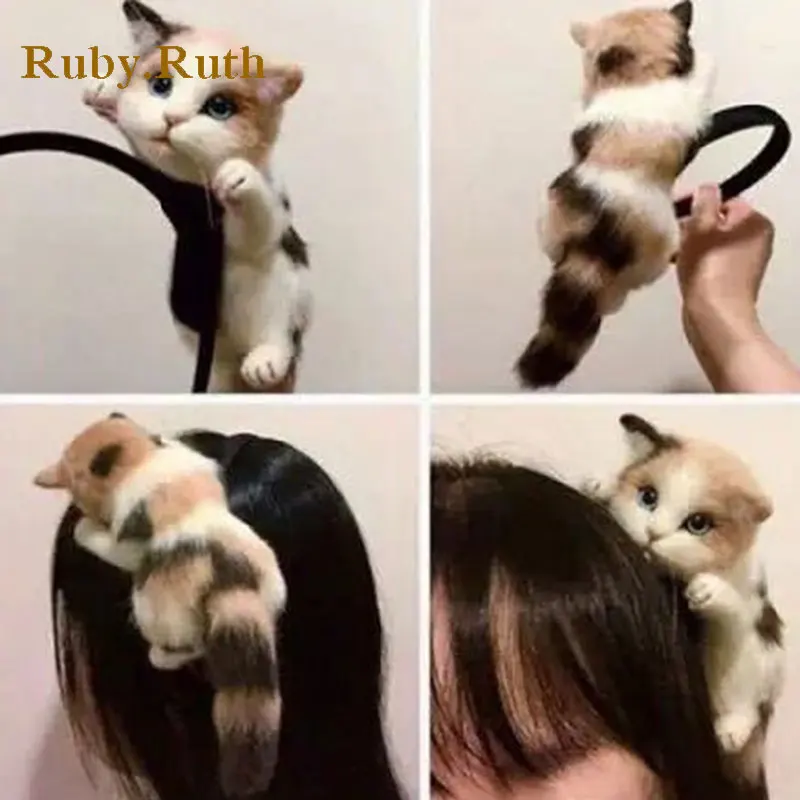 

Japanese Style Mori Girl Lolita Kawaii Cat Head Hair bands Party Headdress Headwear Ornament Hair Accessories jewelry