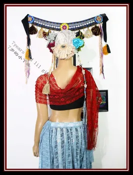 

Belly dance hip scarf GYPSY scarf tribal belly dance scarf triangle hip scarf weap belt HS92-97