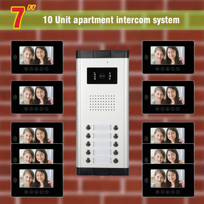 

10 units apartment video intercom System video door phone intercom doorbell Kit for apartment visual intercom interphone