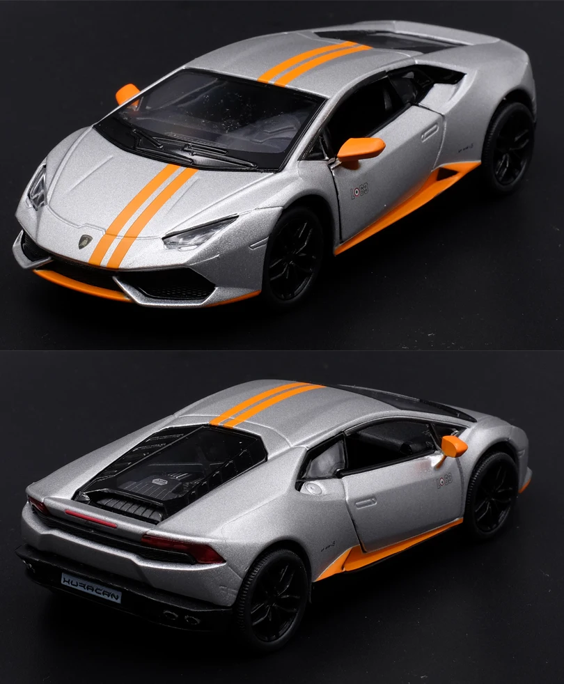 Kinsmart, 1:36, Huracan, LP610-4, AV10, спортивный автомобиль, литая под давлением, модель автомобиля, игрушка с откидной спинкой для детей, подарки, коллекция игрушек