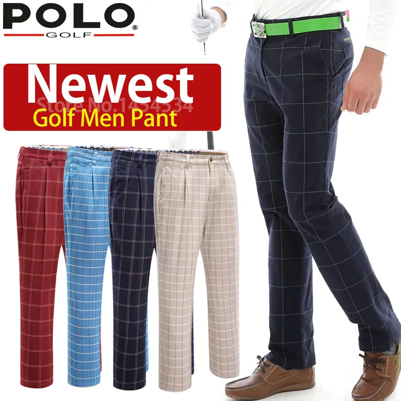 Brand POLO Plaid Golf Men Pants High Quality Soft Golf