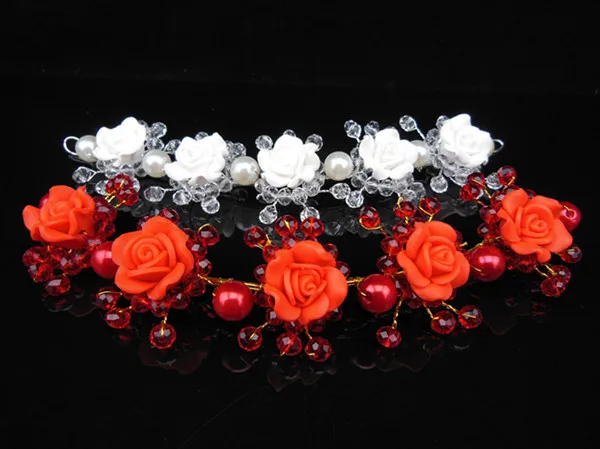 

6pcs/ lot New Handmade Rose Flower Headband Woman Girls Wedding Party Hair Accessories,Bride Bridesmaid Flower Garland