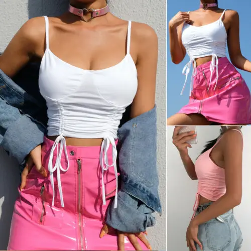 

New Emmababy Women Summer Solid Vest Crop Top Sleeveless Shirt Ladies Fashion Sexy Club Summer Casual Tank Shirt