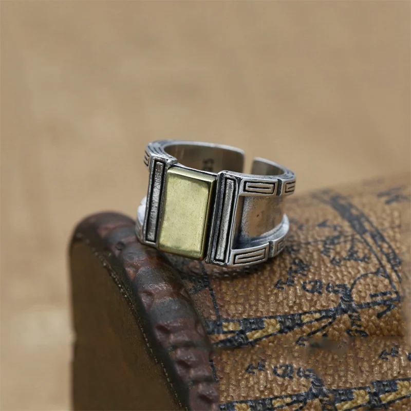 Открывающееся кольцо Настоящее 925 пробы Серебряное ювелирное изделие для мужчин и женщин креативное винтажное регулируемое кольцо новое поступление FR105