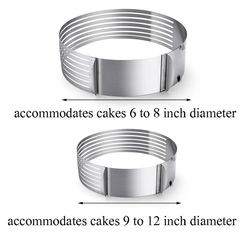 Нержавеющая сталь мусс торт слой вырезанные инструменты торт слайсер устройство плесень жаропрочная посуда, Кулинария торт кольцо металлический круг регулируемый S/L29