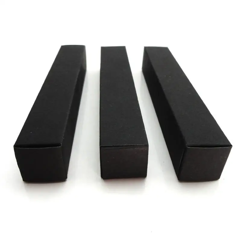 

100pcs/lot-2*2*12cm Black Paper Packaging Box for Essential Oil Perfume sample bottle Lipstick DIY Craft Packaging Box