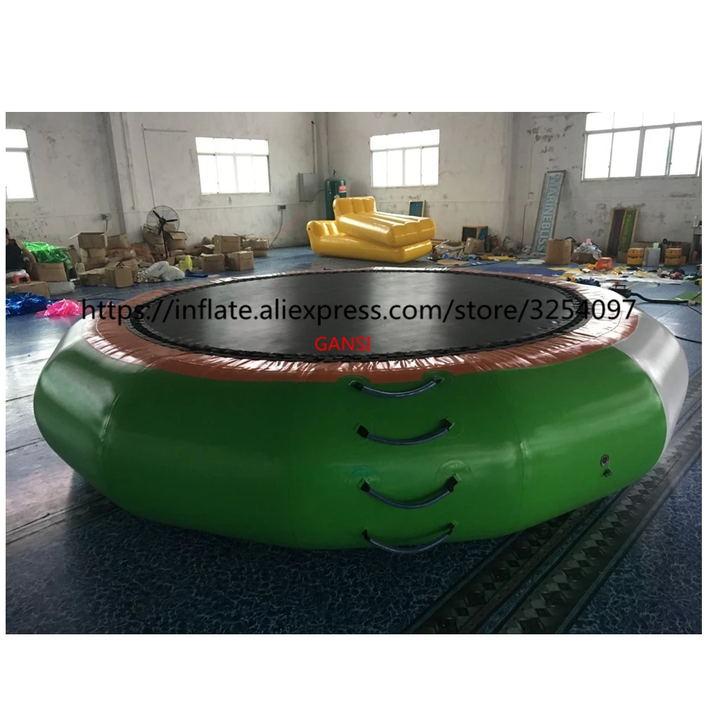 Water play equipment inflatable water trampoline 4m inflatable jumping water bed for sea