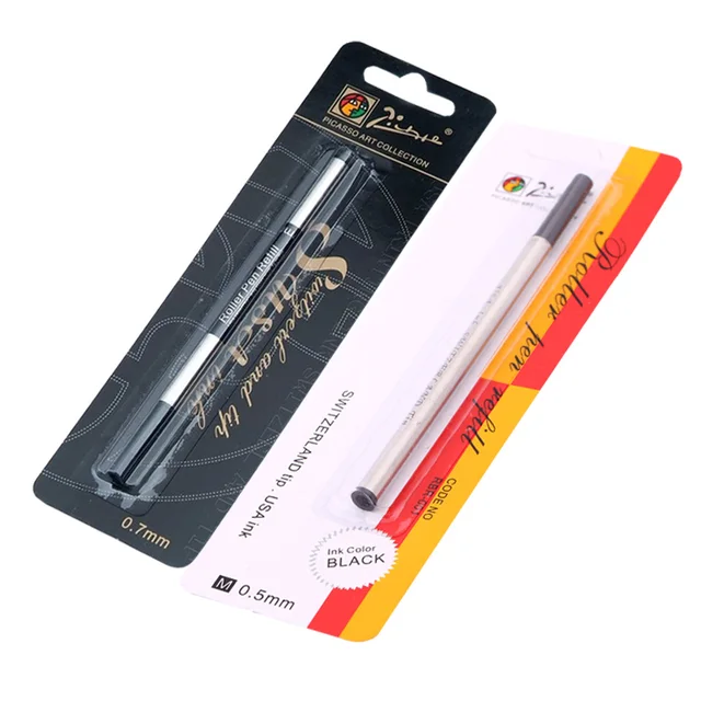 Best Offers Picasso Pimio Switzerland Tip Roller Ball Refill 0.5mm 0.7mm Screw Type Roller Pen Refills Black Ink Blue refill 5pcs/lot Best Offers Picasso Pimio Switzerland Tip Roller Ball Refill 0.5mm 0.7mm Screw Type Roller Pen Refills Black Ink Blue refill 5pcs/lot