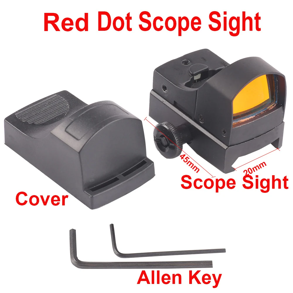 

Tactical Mini Holographic Dot Reflex Sight Light 25mm Lens Micro Red Dot Scope Sight For Weaver Picatinny Mount 20mm w/Sunshade