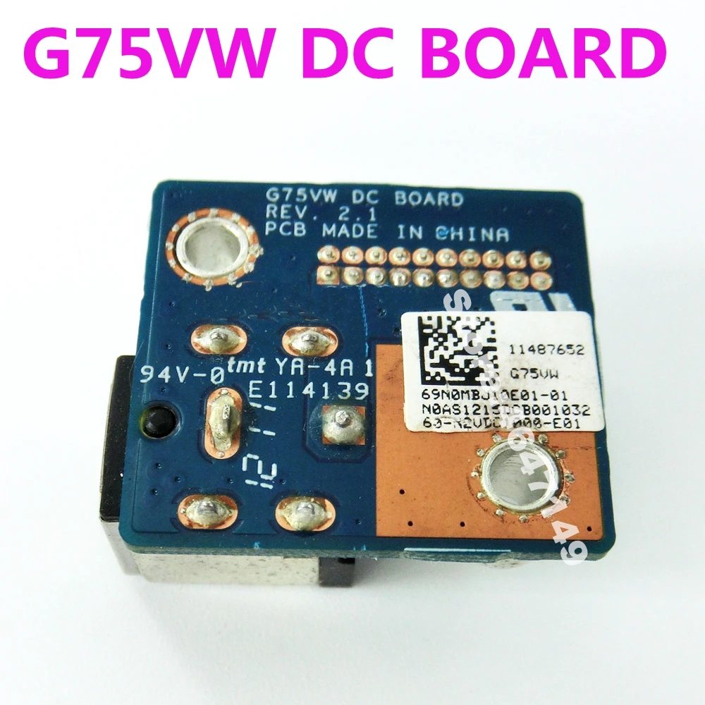 

G75VW DC Power Jack Board Charging Port For ASUS ROG G75 G75V G75VX G75VW Laptop DC BOARD G75VW DC BOARD