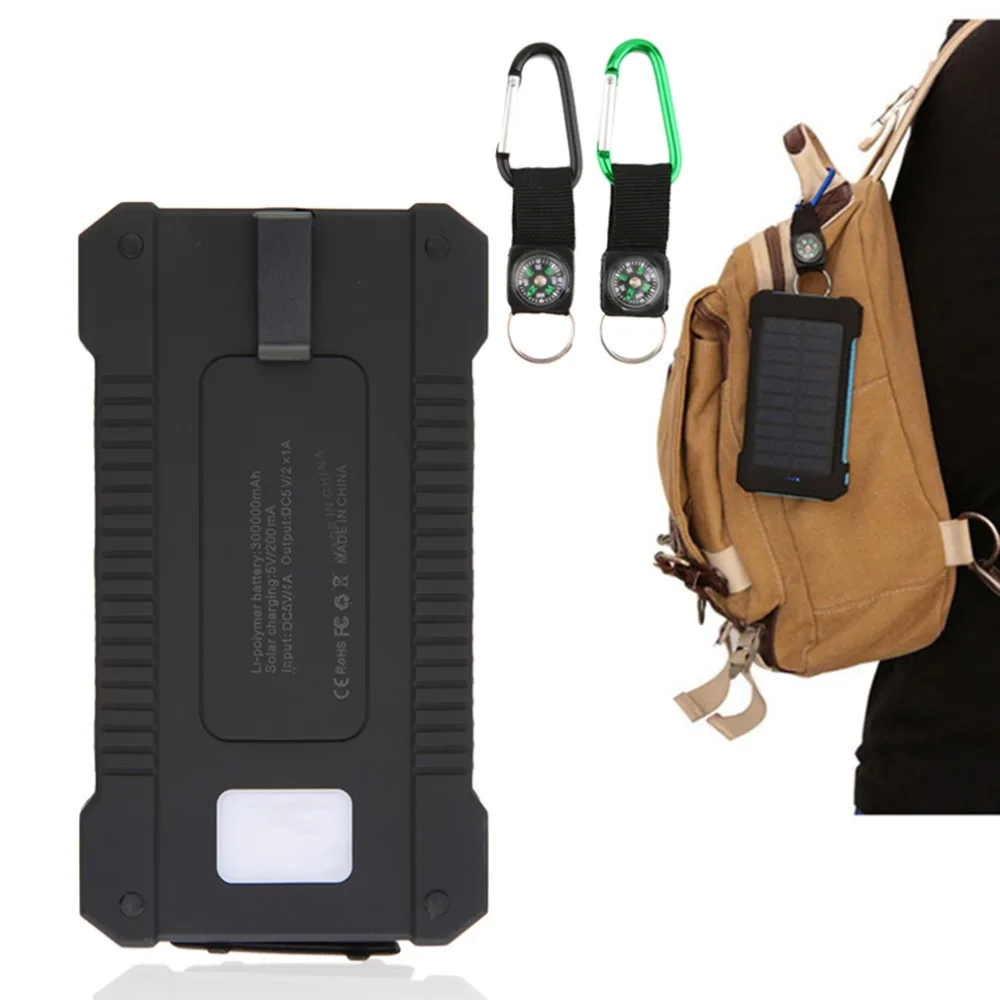 

300000mAh Dual USB Portable Solar Battery Charger Solar Power Bank High Capacity Environmentally-friendly power bank