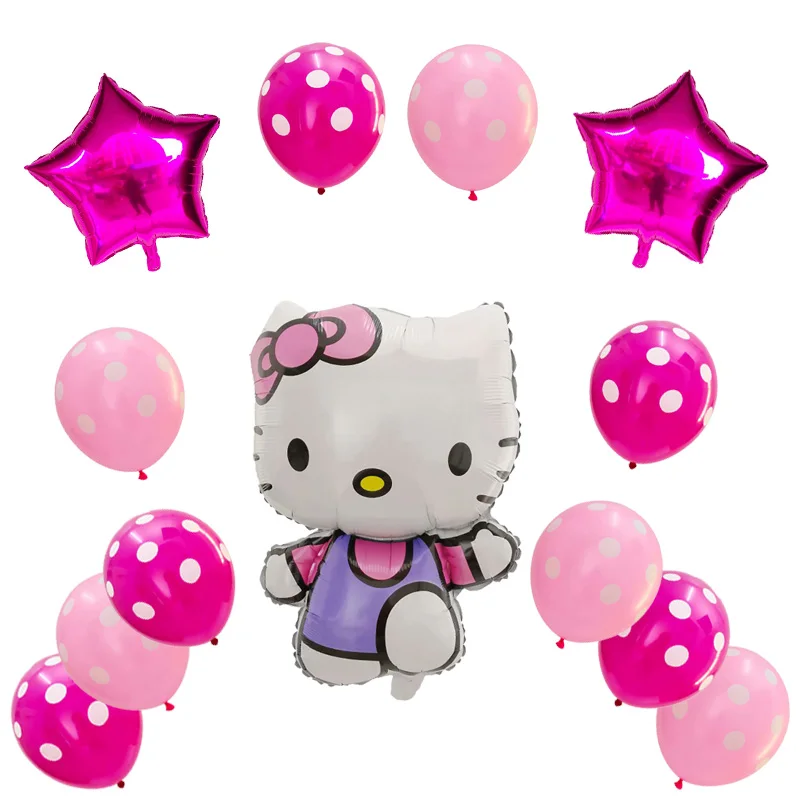 13pcs 48*70cm Cartoon Hello Kitty Foil Helium Balloons Happy Birthday Party Balloons Wedding