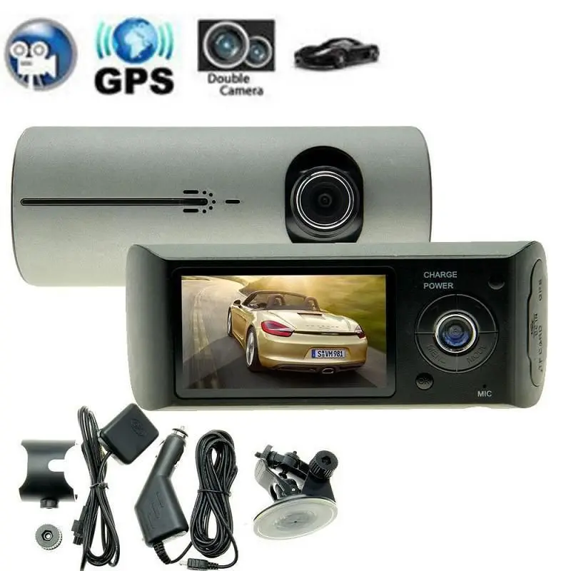 Dual Camera font b Car b font font b DVR b font R300 with GPS and