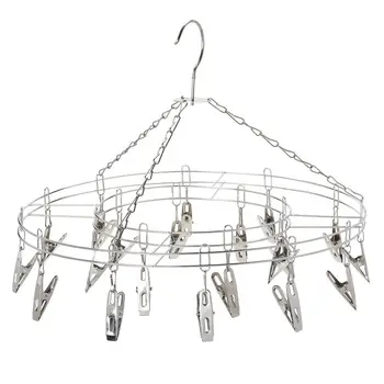 

20pcs Clips Multifunctional Durable Stainless Steel Clothes Laundry Fold Hanging Drying Rack Bathroom Supplies