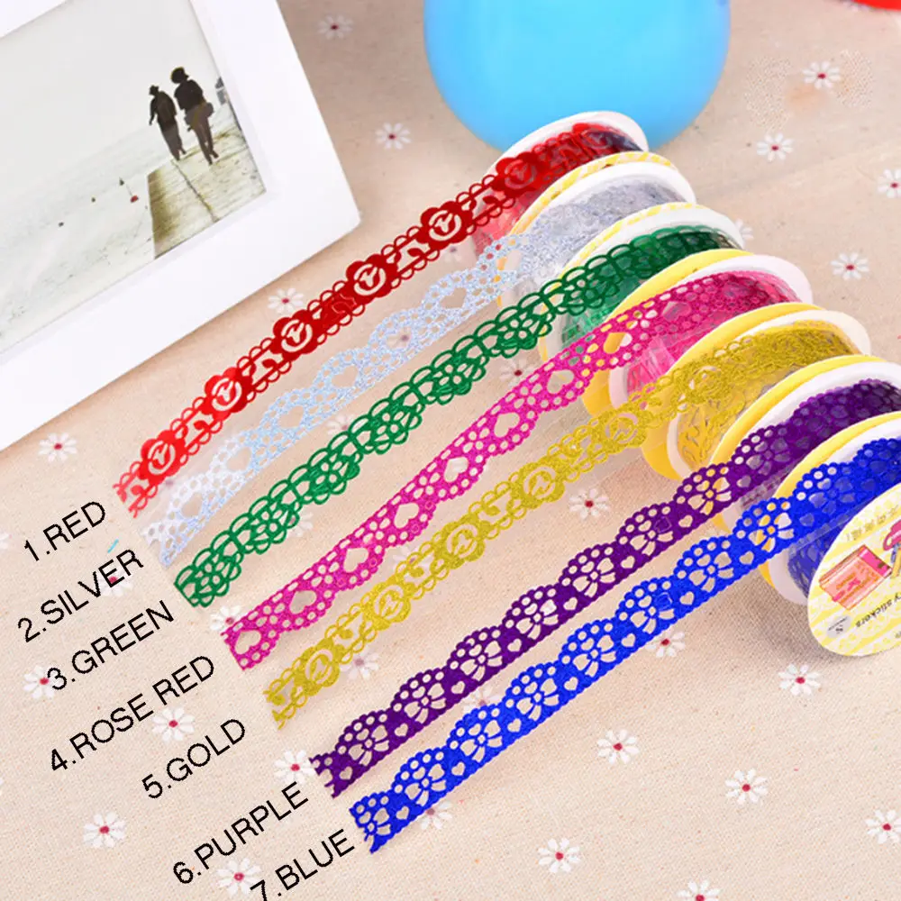 

Glitter Lace Sticky Paper SELF Adhesive Washi Tape Sticker Masking Decors DIY