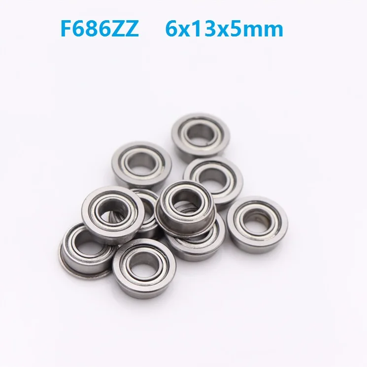 

50pcs/100pcs/500pcs F686ZZ F686 ZZ Z Flange bearing 6x13x5 mm shielded flanged deep groove ball bearings Miniature 6*13*5 mm