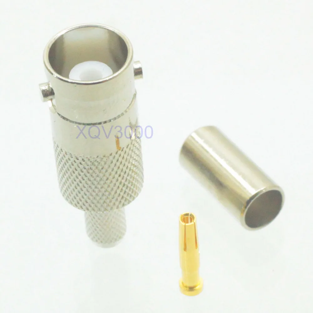

1pce Connector BNC female jack pin crimp for RG58 RG142 LMR195 RG400 RF COAXIAL